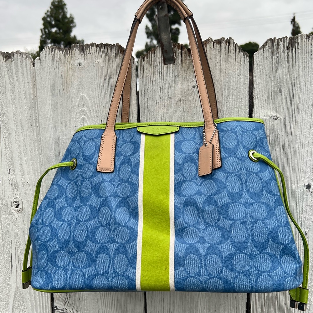Coach Signature Stripe Drawstring Carryall -  M1381-F29064
